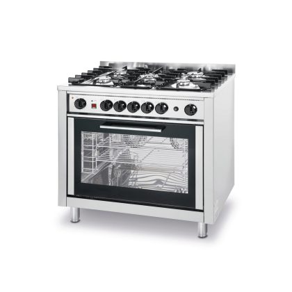 Masina de gatit, 5 arzatoare pe gaz si cuptor electric, Hendi, 14,3kw, 900x655x(H)850/900 mm