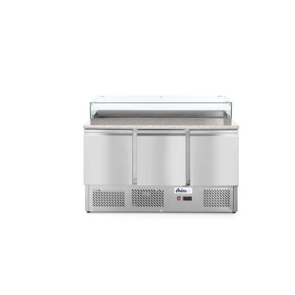 Masa pizza profesionala, cu 3 usi 380 L inox, ARKTIC by Hendi interval temperatura -2/+8 gr C 310 W 1365x700x(H)1120 mm
