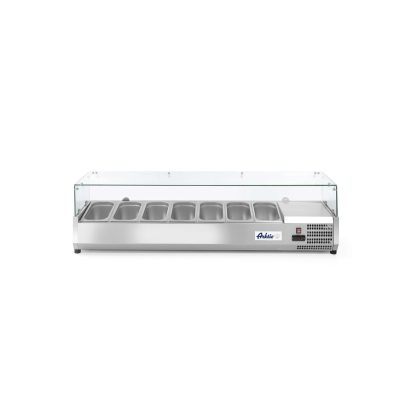 Vitrina prezentare Hendi, interval temp. -2/8?C, 180W, corp inox, ARKTIC by Hendi, 1605x395x(H)430 mm, 7 vase  GN 1/3