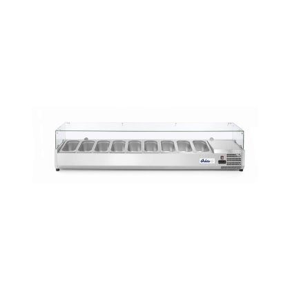 Vitrina prezentare Hendi, interval temp. -2/8?C, 180W, corp inox, ARKTIC by Hendi, 2005x395x(h)430 mm, 9 vase  GN 1/3