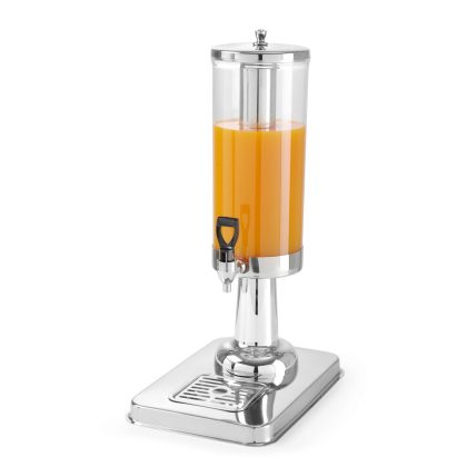 Dispenser suc 3 litri, suport inox, container din policarbonat, Hendi, robinet antipicurare, 215x315x490 mm