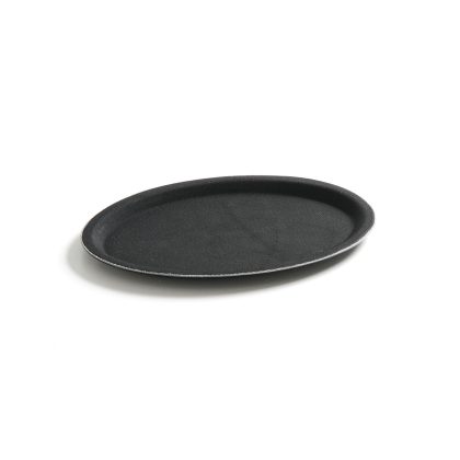 Tava Hendi pentru servire ovala, poliester armat cu fibra de sticla, neagra 200 x 265 mm