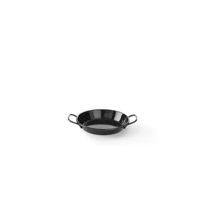 Tigaie paella cu 2 manere, otel emailat, 12 cm diametru x 2,5 cm inaltime , Hendi, potrivita si pentru servire