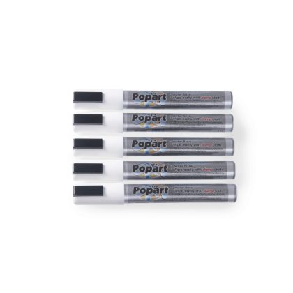 Set 5 markere albe pentru tabla, grosime scris 2-6 mm, Hendi