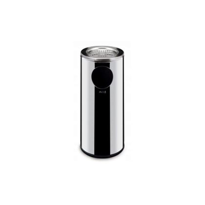 Cos de gunoi cu scrumiera, capacitate 33 litri, Inox, diametru 135 mm, baza din cauciuc antiderapant, interior/exterior, 240x(H)660mm