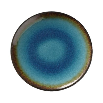 Farfurie Fine Dine, colectia Lazur, diametru 254 mm, portelan decorat manual