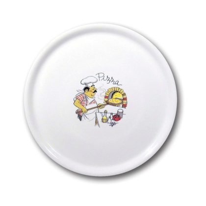 Farfurie Hendi pentru pizza, portelan durabil rezistent la temperaturi, diametru 330 mm