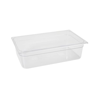 Tava Gastronorm GN 1/1, adancime 100 mm, 14 lt - policarbonat transparent, Hendi