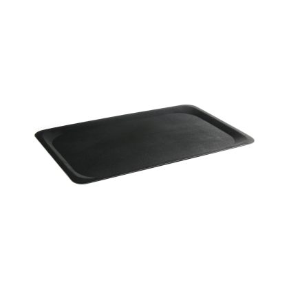 Tava servire dretunghiulara, Hendi, polipropilena neagra cu suprafata din cauciuc anti-alunecare, 255x355 mm