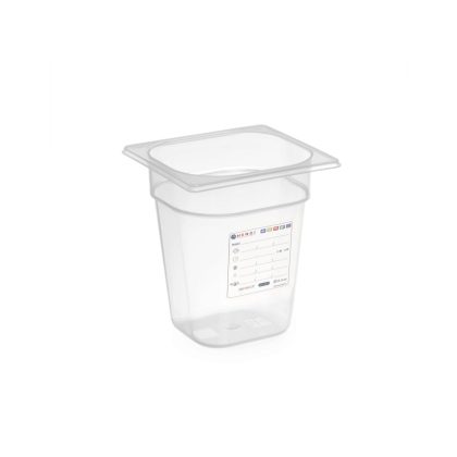 Tava Gastronorm 1/6, 176x162x(H)100 mm, 1.6 litri cu marcaj HACCP, polipropilena, Hendi