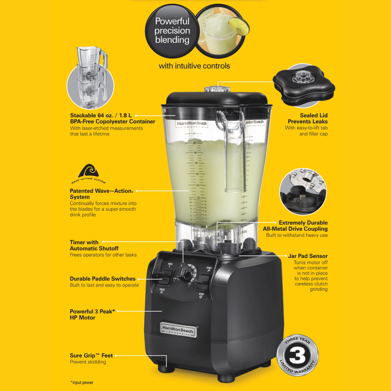 Blender barman Fury® HBH550R-CE 1,8 l 880 W, Hamilton Beach Commercial - Image 23