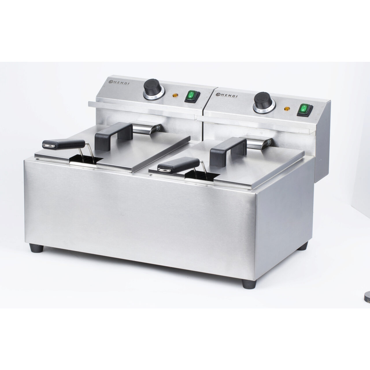Friteuza electrica profesionala dubla 2x8 litri, inox, 2x3500W, Hendi Mastercook - Image 2