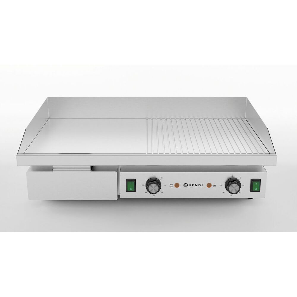 Gratar neted si striat, HENDI, 400V/4400W, 720x460x(h)241