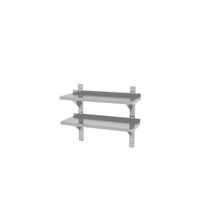 Raft de perete dublu reglabil, cu doua suporturi din otel, HENDI,800x300x(H)600mm