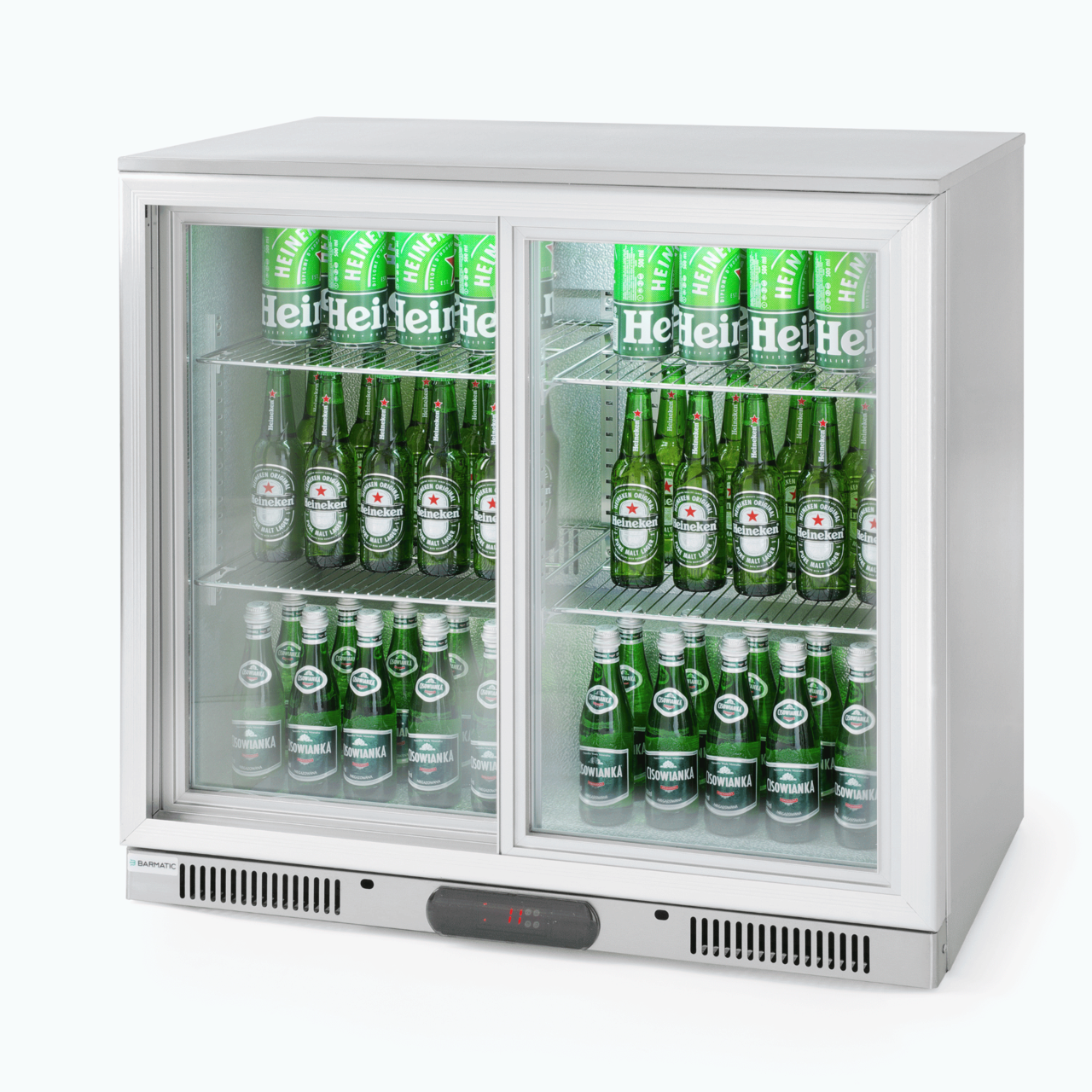 Vitrina frigorifica pentru bar Candour de 198 l cu usa dubla, otel inoxidabil, Barmatic - Image 11