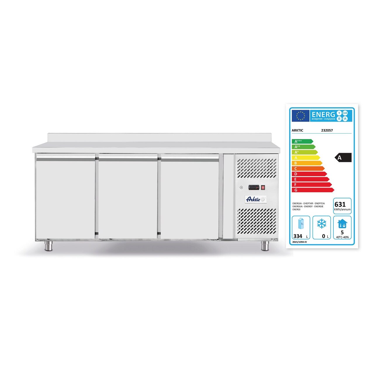 Masa frigorifica rece cu 3 usi, ARKTIC by Hendi Profi Line, 300W, interval temperatura -2/+8 gr C , 179.5x70x(H)85 cm - Image 2