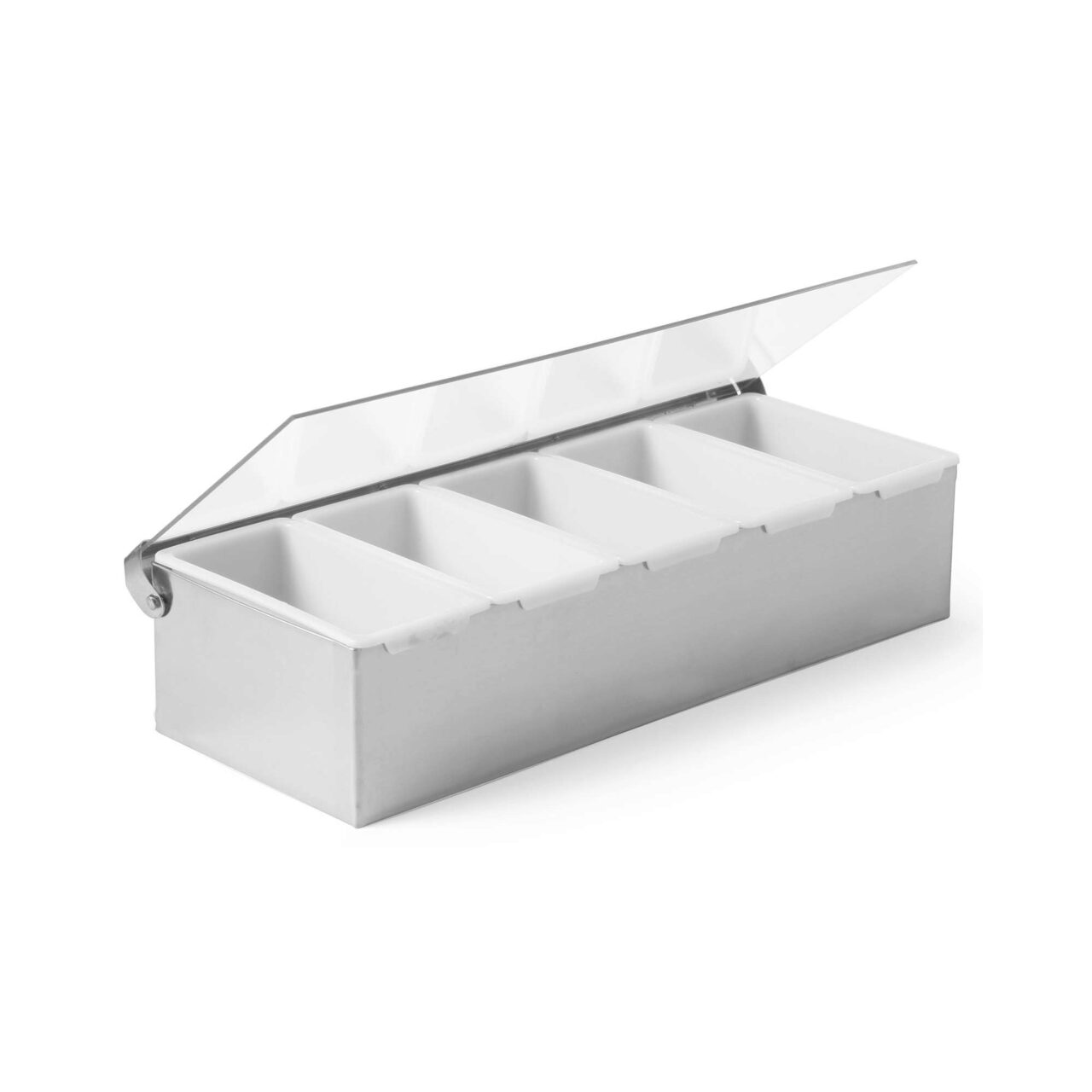 Cutie ingrediente bar / pizza, 5 compartimente, 375x140x(H)90 mm, capac transparent, Hendi - Image 11