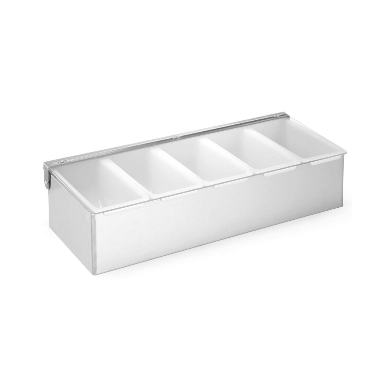 Cutie ingrediente bar / pizza, 5 compartimente, 375x140x(H)90 mm, capac transparent, Hendi - Image 6