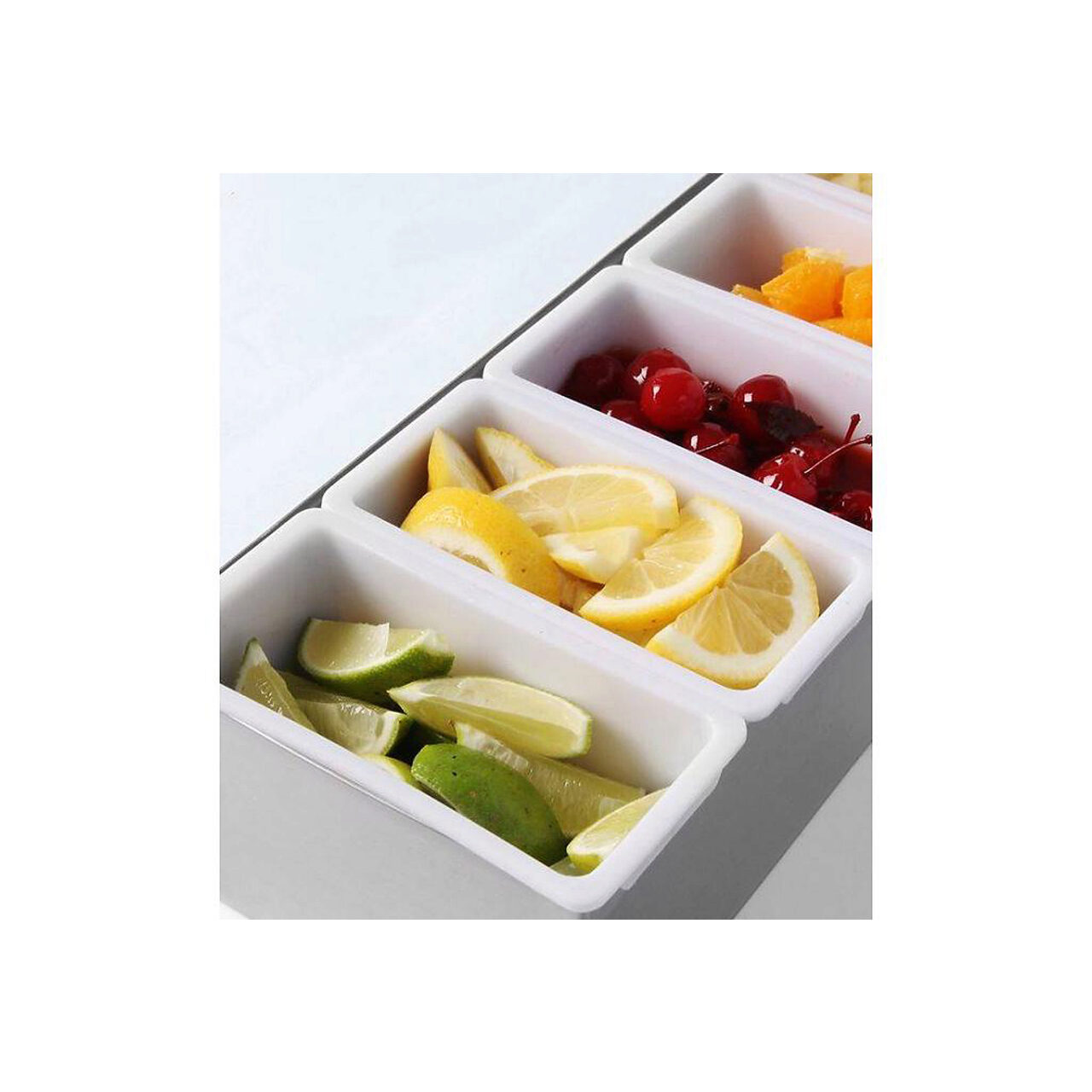 Cutie ingrediente bar / pizza, 5 compartimente, 375x140x(H)90 mm, capac transparent, Hendi - Image 2