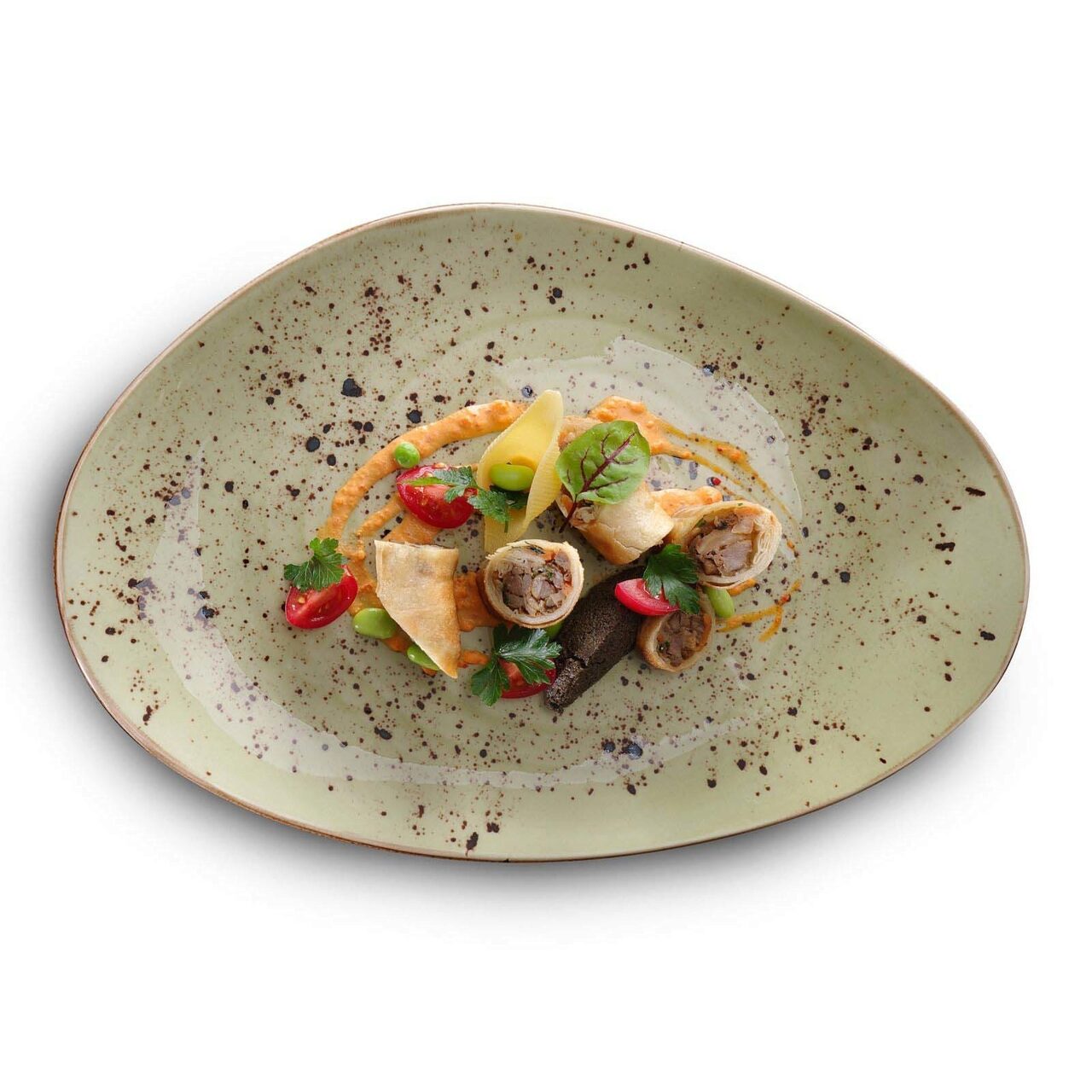 Farfurie cu formă organică Olive 350x210 mm Fine Dine - Image 13
