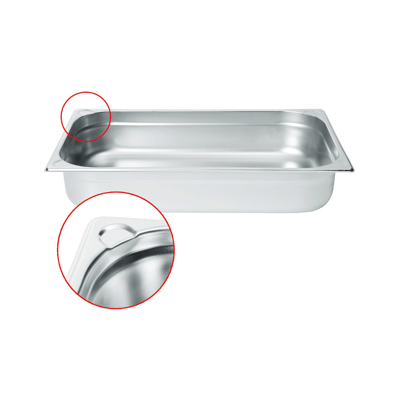 Tava Gastronorm GN 1/1, inox, adancime 15 cm, 19.8 lt, gama Hendi Kitchen Line - Image 2