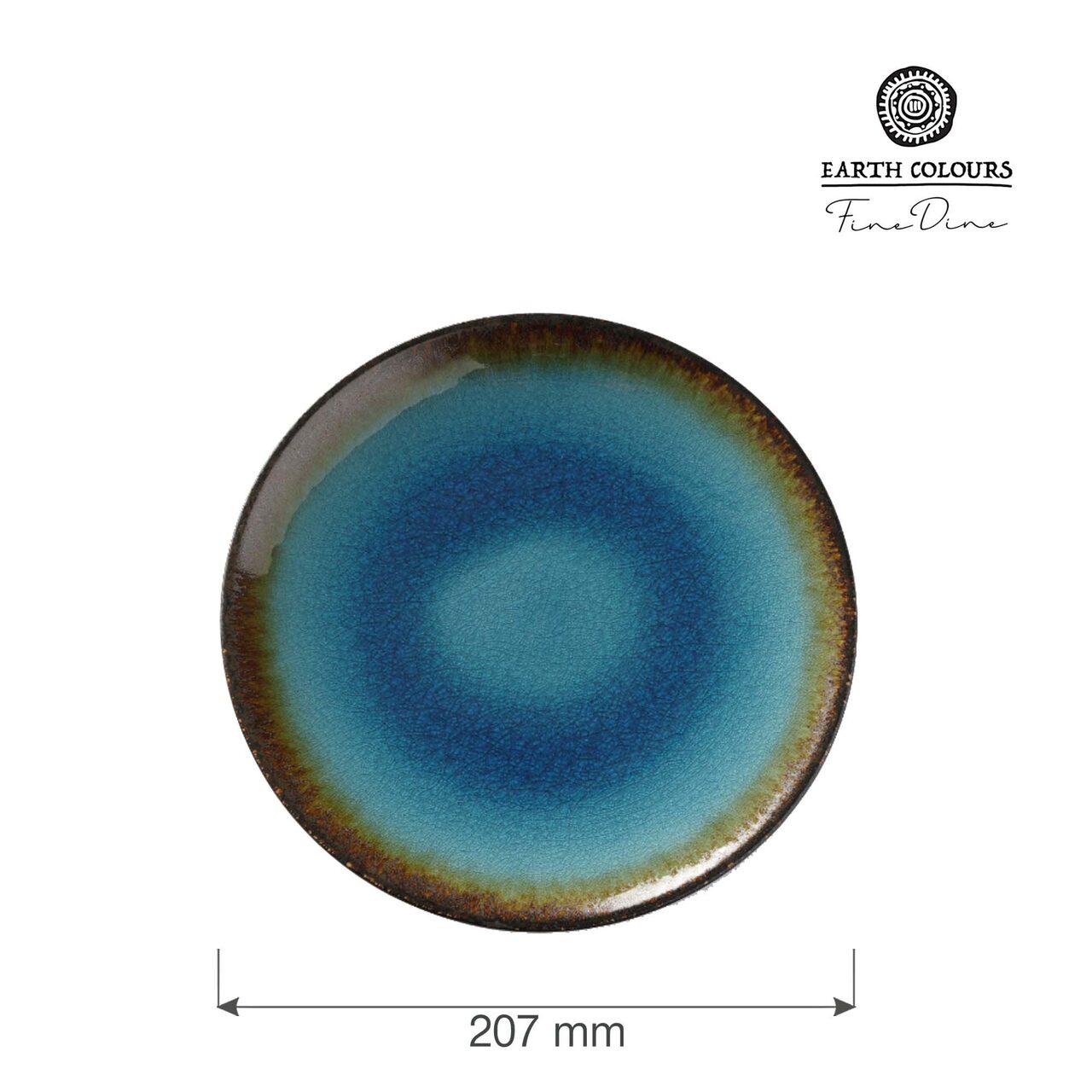 Farfurie Fine Dine, colectia Lazur, diametru 207 mm, portelan decorat manual - Image 4