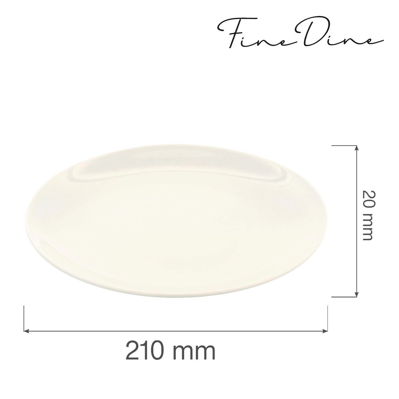 Farfurie intinsa Fine Dine, Crema 210 mm - Image 9