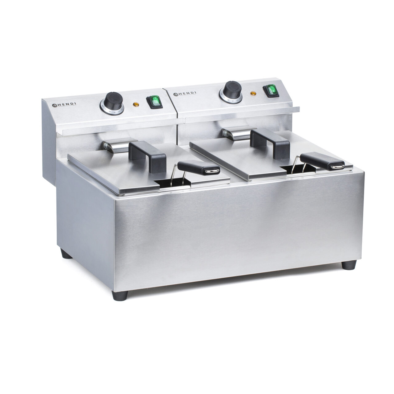 Friteuza electrica profesionala dubla 2x8 litri, inox, 2x3500W, Hendi Mastercook - Image 3