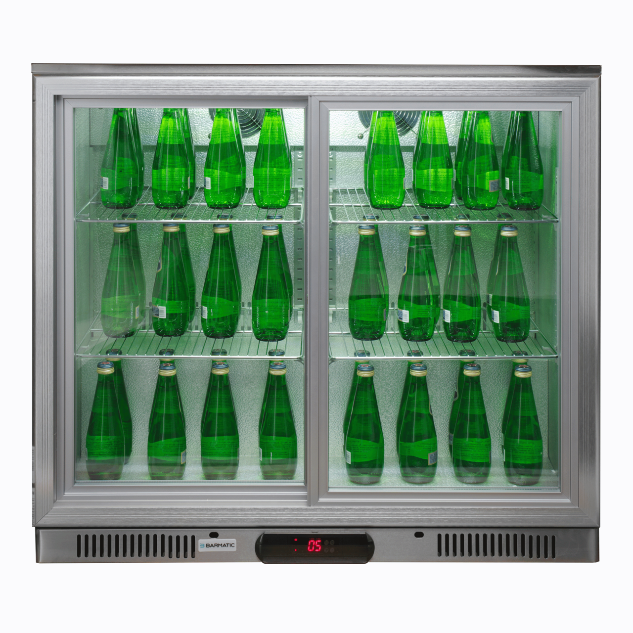 Vitrina frigorifica pentru bar Candour de 198 l cu usa dubla, otel inoxidabil, Barmatic - Image 10