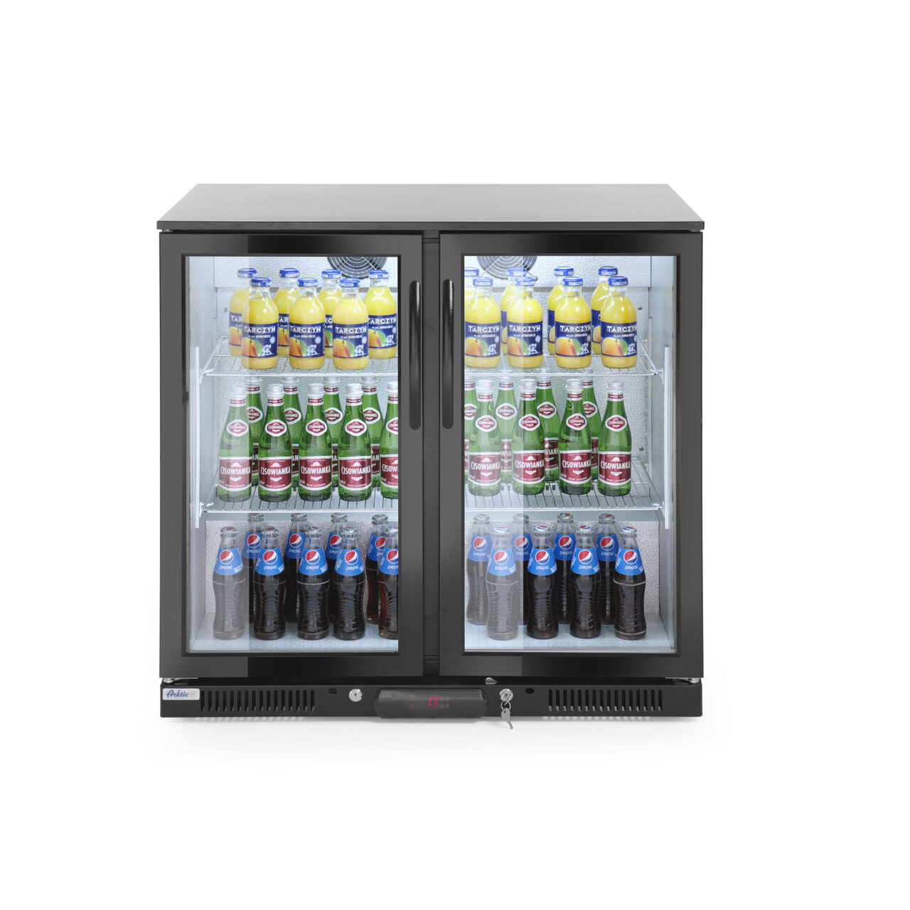 Vitrina frigorifica pentru bar, 198L, 2 usi batante, iluminat LED, 900x500x(H)900mm - Image 4