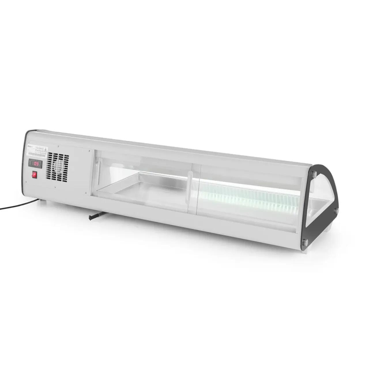 Vitrina sushi, 63 lt, pt 5 tavi GN1/3, interval temp 0-6 gr C, 160 W, geamuri glisante, corp inox, ARKTIC by Hendi, 1307x450x(H)330 mm - Image 3