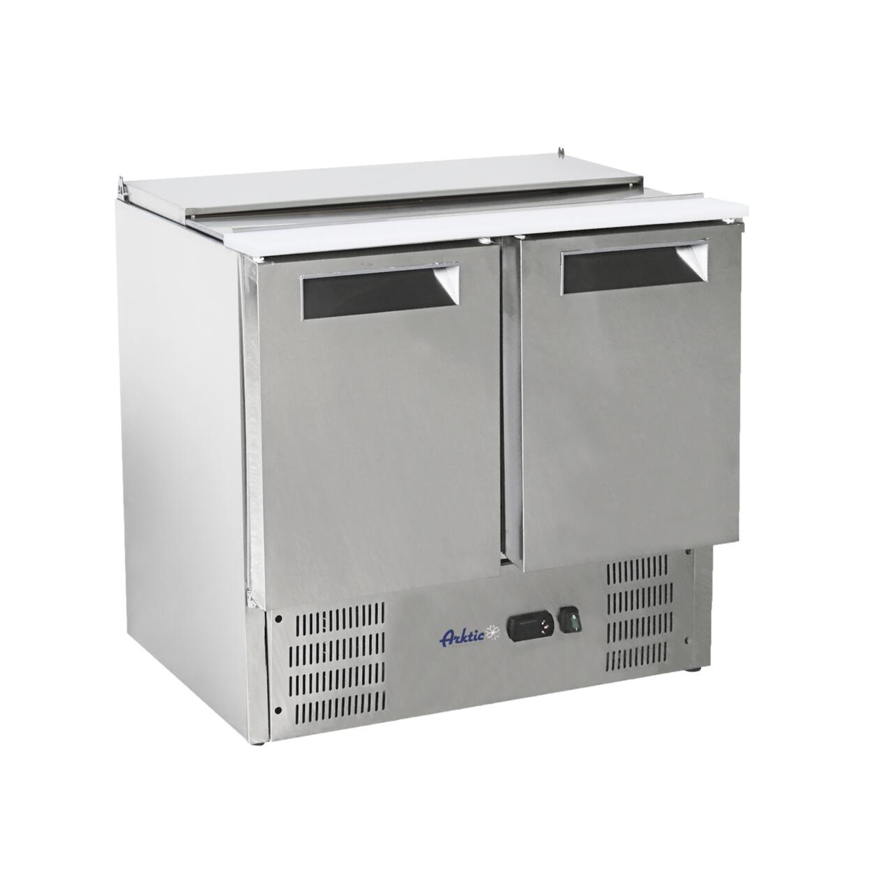 Masa rece cu 2 usi pentru salata cu capac rabatabil, 900x700x(H)860 mm - Image 2