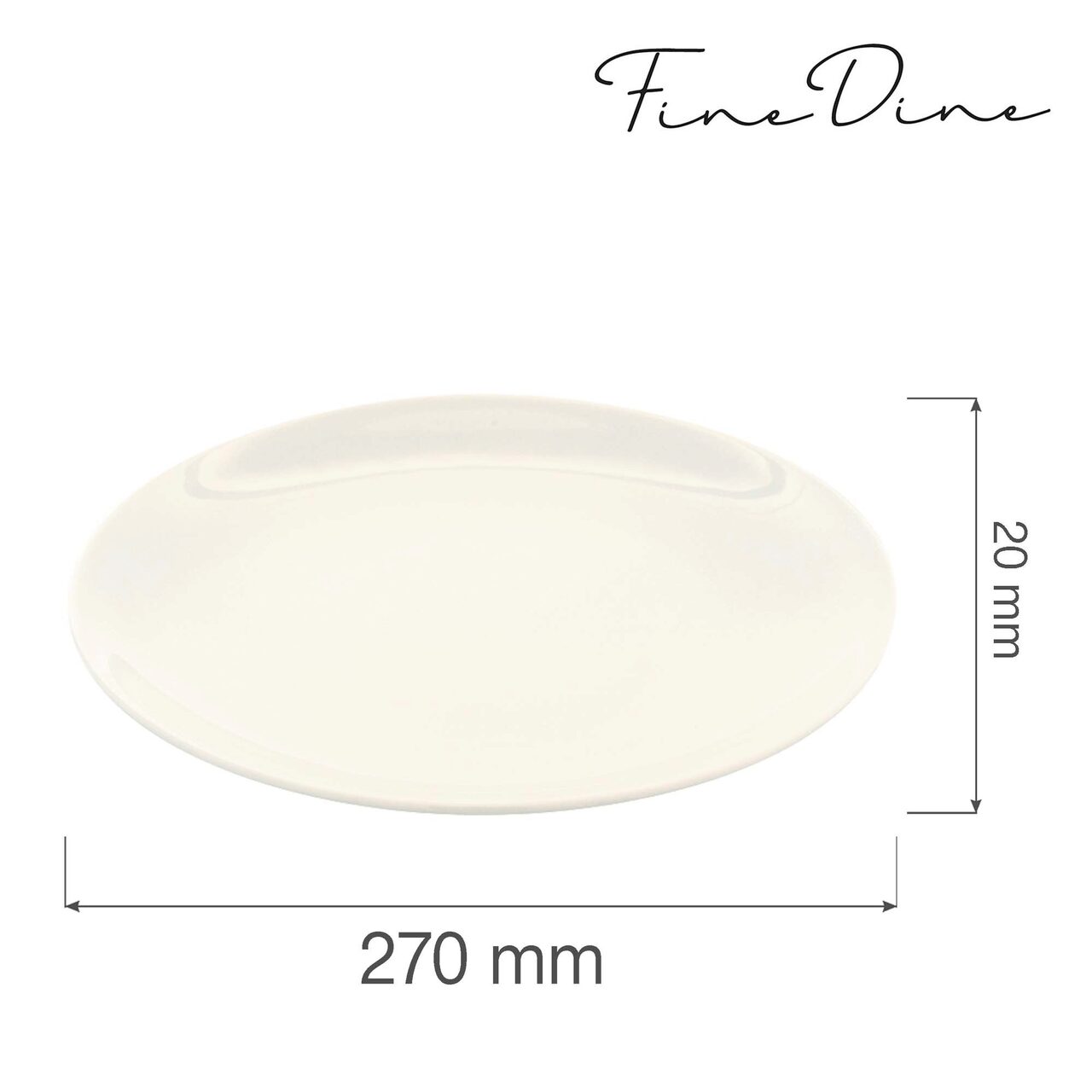 Farfurie intinsa Fine Dine, Crema 270 mm - Image 5