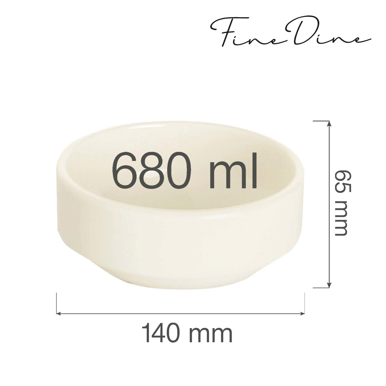 Bol stivuibil Fine Dine, Crema 660 ml, 140 mm - Image 6