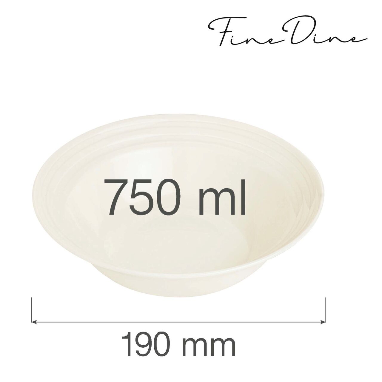 Bol Fine Dine, Crema 750 ml, 190 mm - Image 6