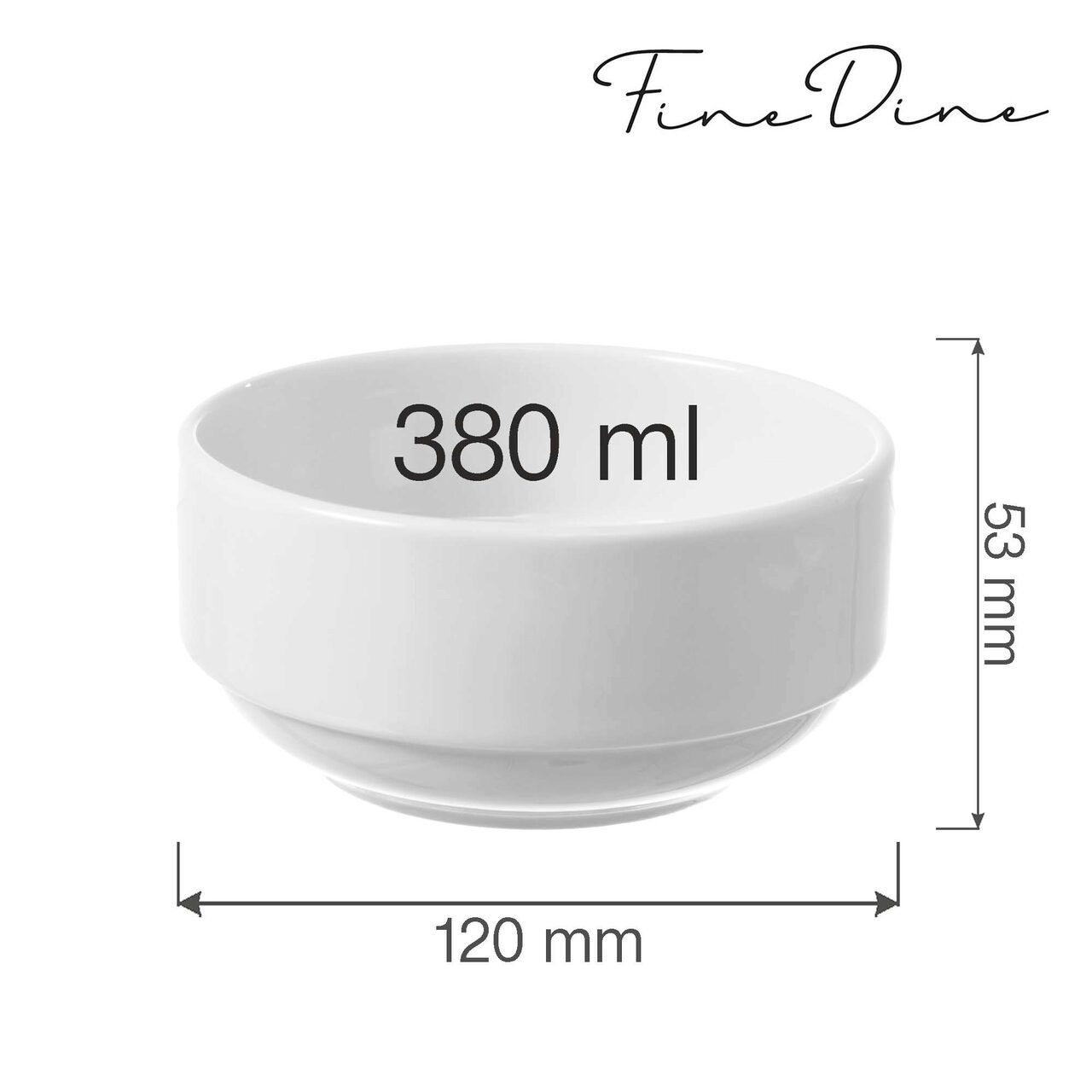 Bol stivuibil Bianco 380 ml, Fine Dine - Image 2