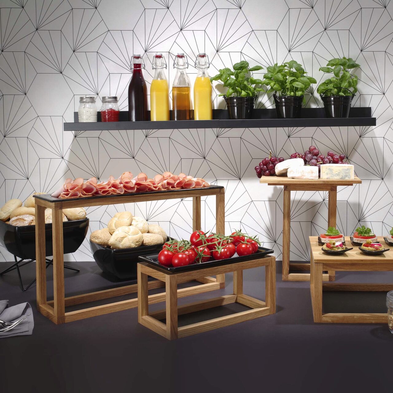 Cutie de tacamuri Madeira Black din doua sectiuni 275x165x60 mm Fine Dine - Image 4
