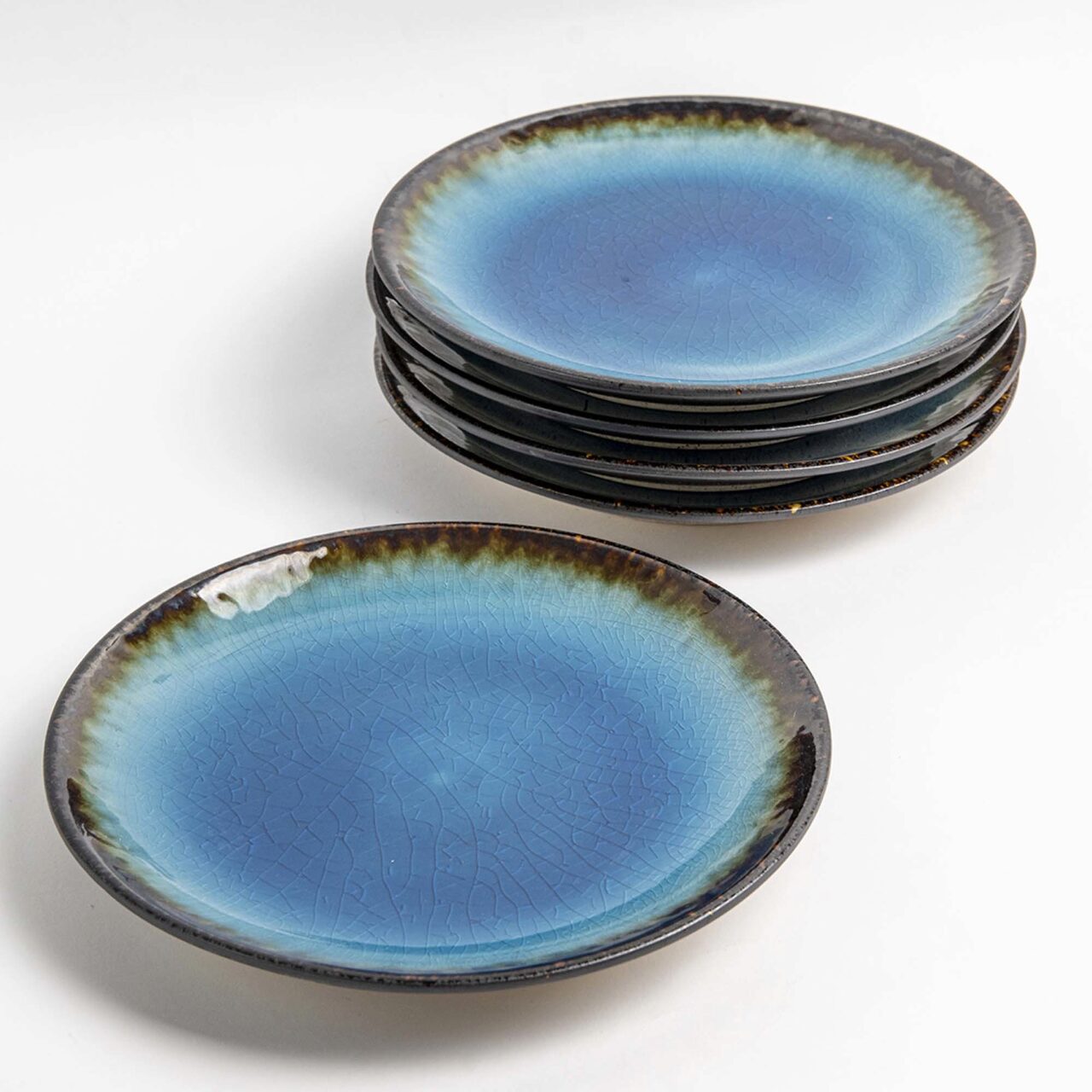 Farfurie Fine Dine, colectia Lazur, diametru 254 mm, portelan decorat manual - Image 6
