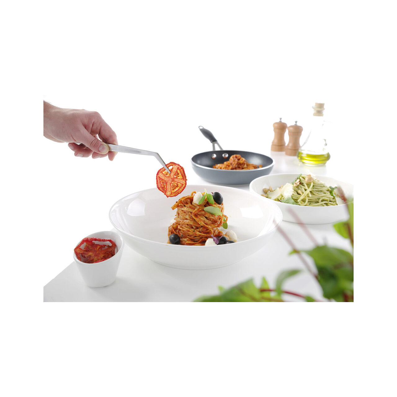 Penseta cu varf curbat, (L)305 mm, inox, pentru dezosare peste / manevrare produse fierbinti / decorare, Hendi - Image 3