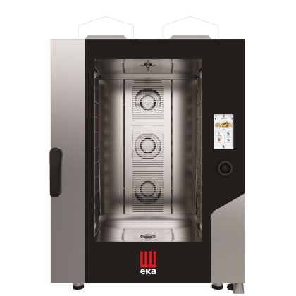 Cuptor pe gaz cu convectie cu abur Millennial Touch Screen Bakery, 10 tăvi 600x400 mm , Tecnoeka, 230V/700W, 18kW, 850x1035x(H)1230mm