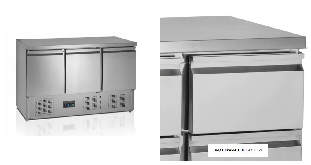 Efcold Sa1365 S/S+Drawers 12531 In 3 Sections (6 Drawers)