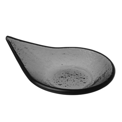 Vas de sticla neagra cu picatura de ploaie Vetro fingerfood, 80x100mm Fine Dine