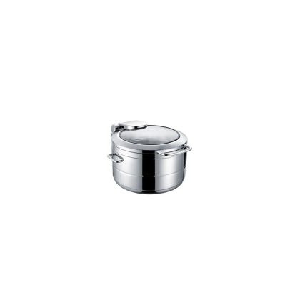 Chafing dish rotund pentru inducție cu capac din sticlă De Luxe, 9 l Fine Dine