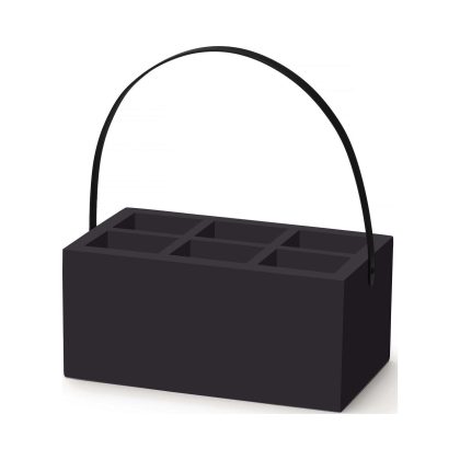 Cutie Madeira neagră pentru accesorii de masă cu mâner 280x180x120 mm Fine Dine