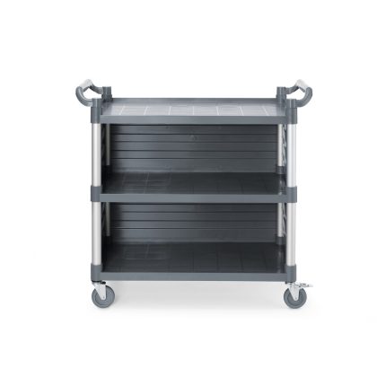 Cărucior de serviciu cu panouri laterale, 3 rafturi, 1010x500x(h)960 mm AmberBox