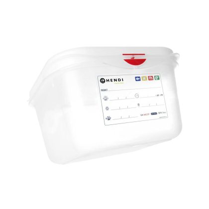 Container GN 1/9 polipropilena, HENDI, GN 1/9, 0,6L, transparent, 176x108x(H)65mm, Dreptunghiular