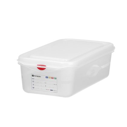 Recipient GN 1/3 din polipropilena, HENDI, GN 1/3, 4L, Transparent, 325x176x(H)100mm, Dreptunghiular
