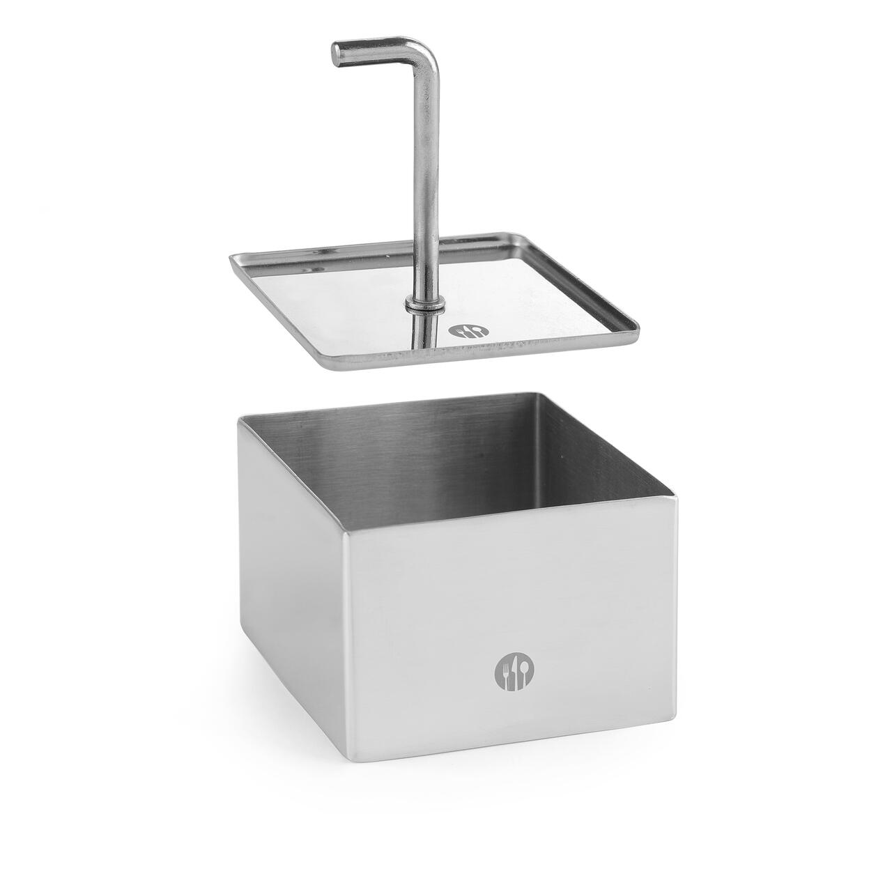 Forma patrata, 65x65x(H)45 mm, inox, pentru conturare prajituri si mancaruri, Hendi, potrivit pentru presa cod Hendi 512227 - Image 3