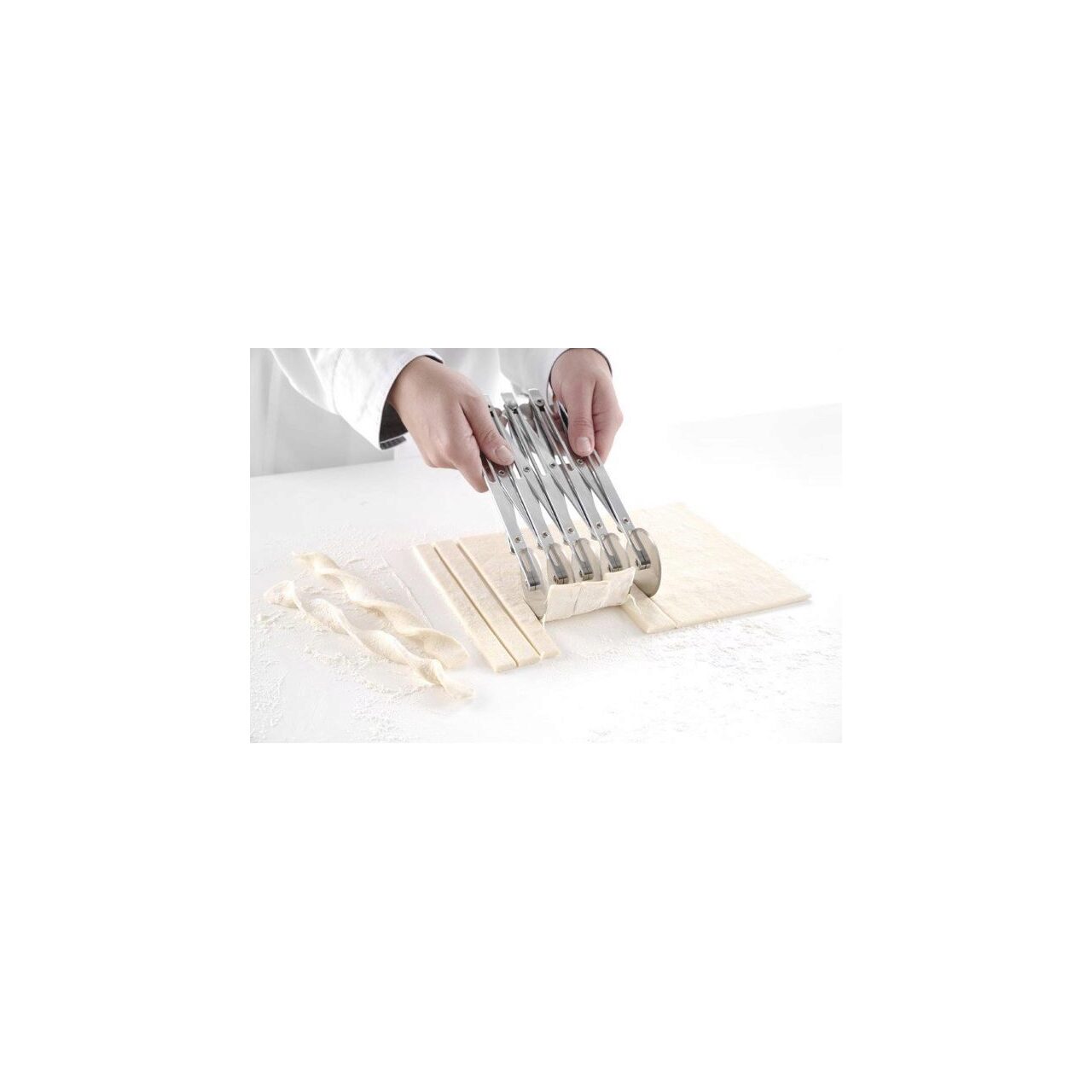 Taietor pentru aluat din otel inoxidabil cu 5 role, 222x56x(h)55 mm - Image 3