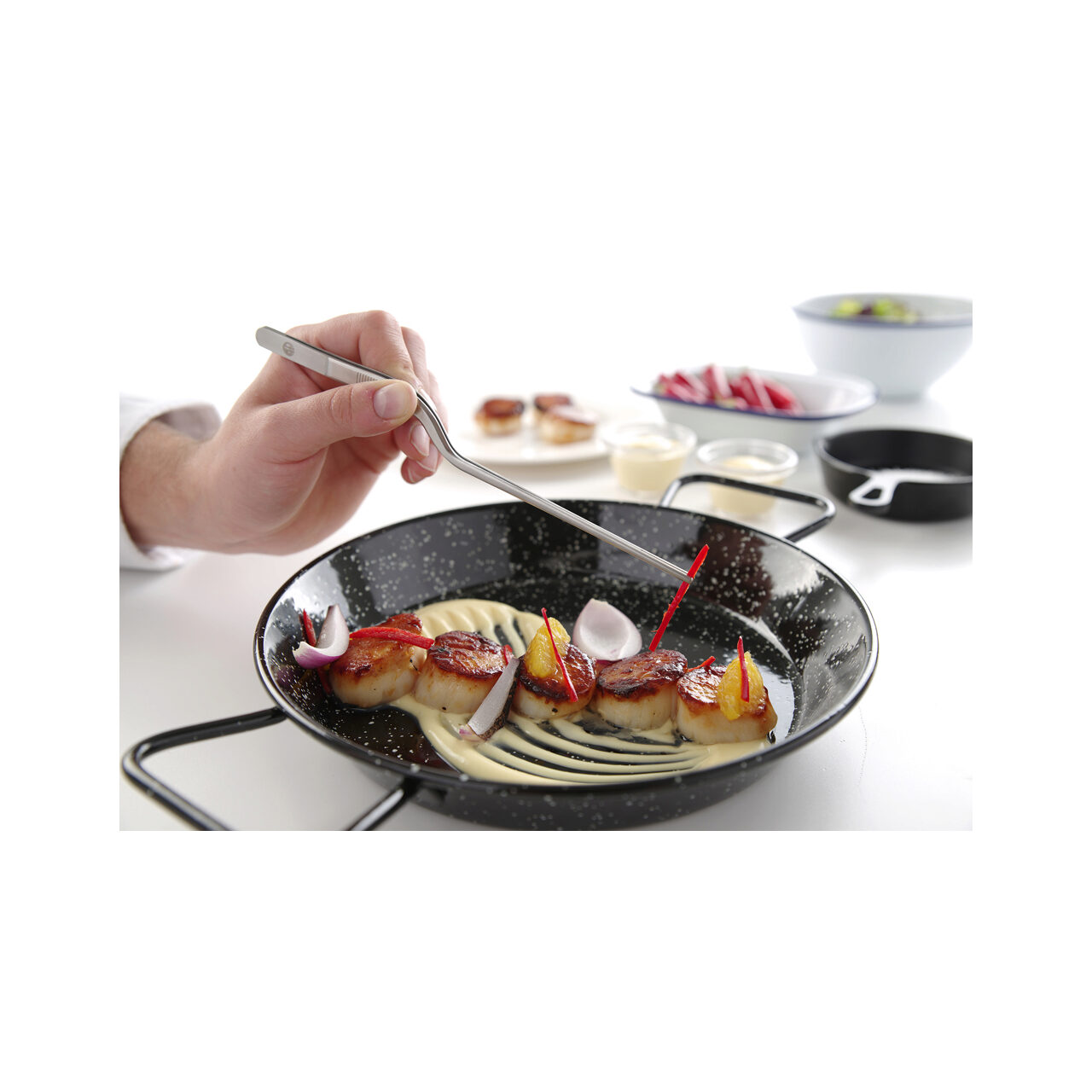 Penseta alimentara curbata pentru plating / oase peste / sushi, (L)160 mm, inox, Hendi - Image 2